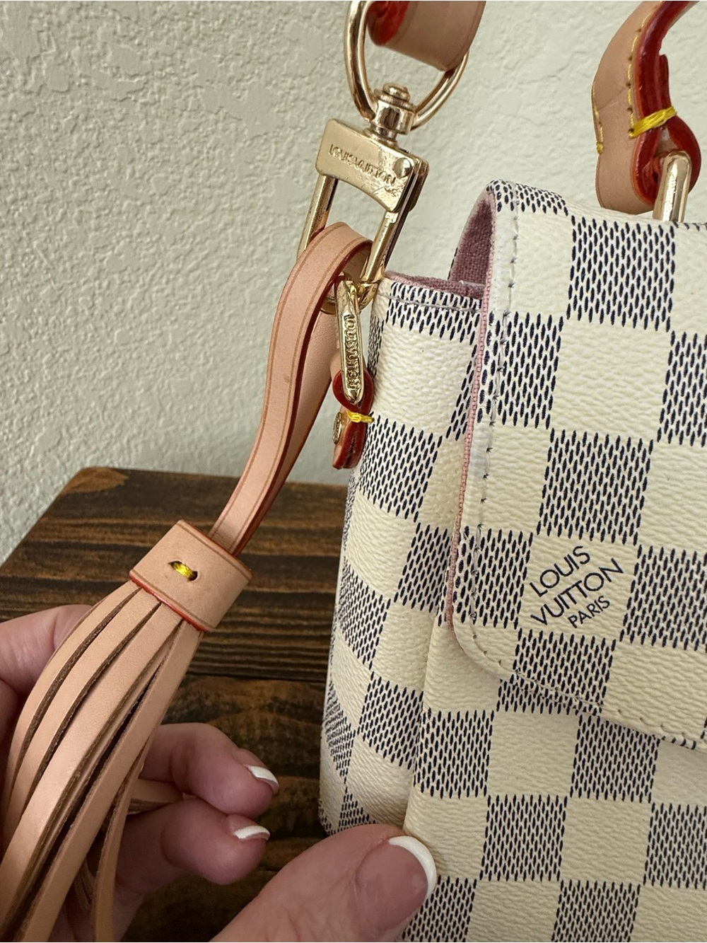 Chic L Damier Inspired Fashion Crossbody | Top Handle | Pink Interior | 1:1 - Picture 3 of 11